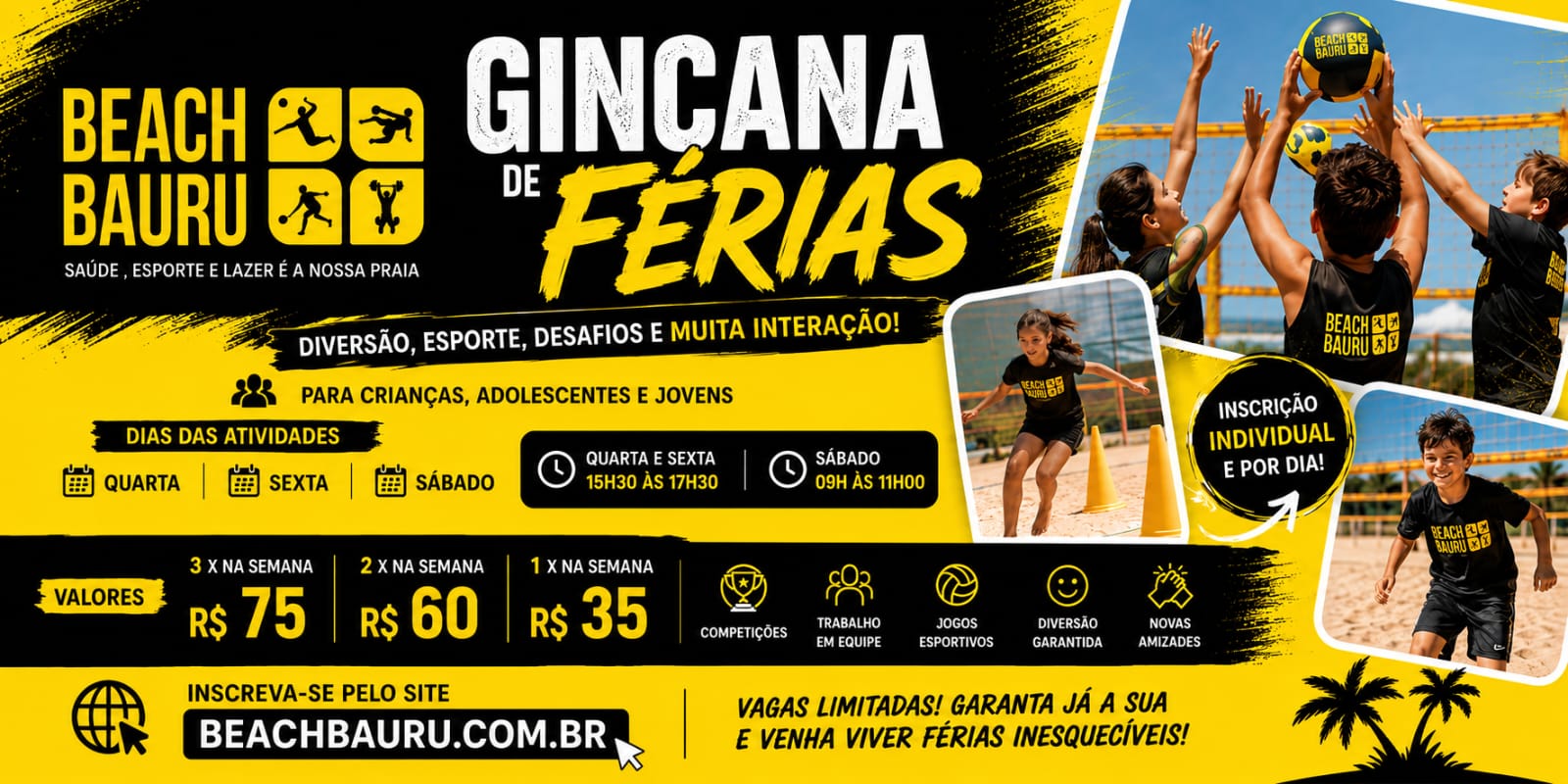 Diversão, esporte, desafios e muita interação para crianças, adolescentes e jovens!